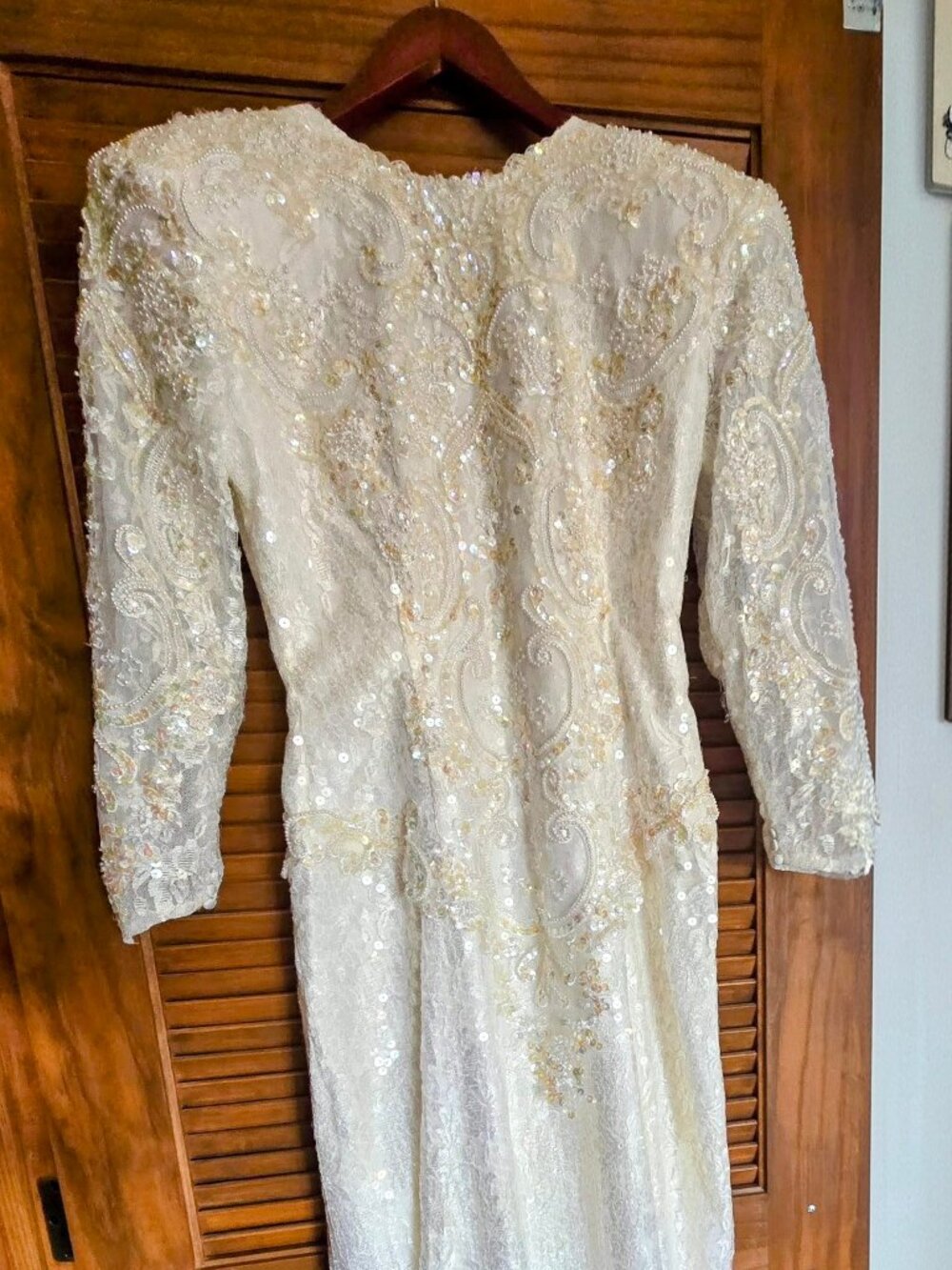 Vintage Demetrios wedding dress, train and veil